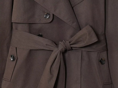 Women's Casual Double-Breasted Trench Coat in Maillard Color