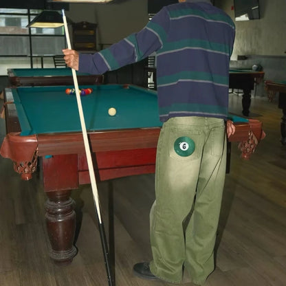Matcha Green Denim Jeans with Embroidery