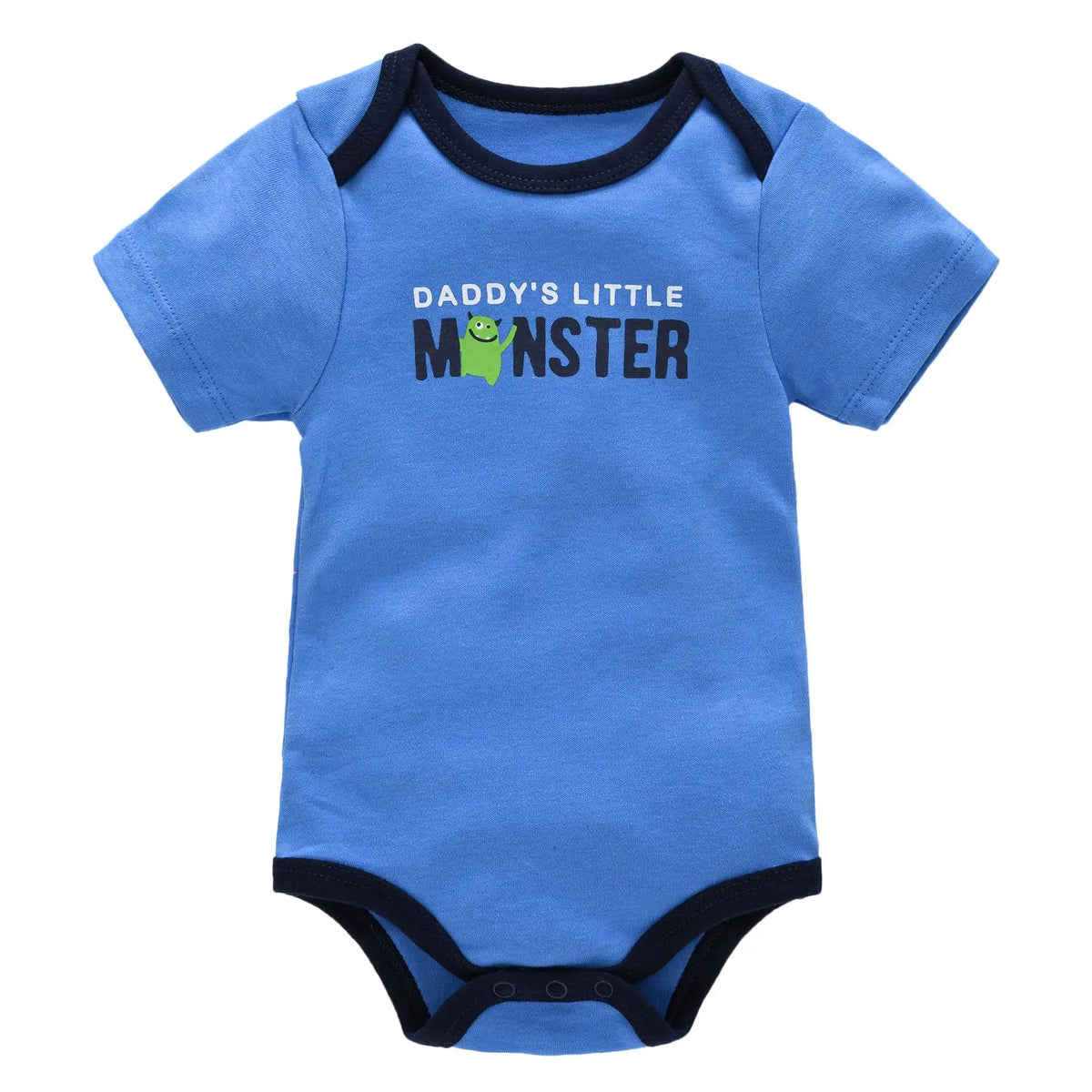 Baby Boy Summer Cotton Bodysuit Set Blue Grey Tie Print