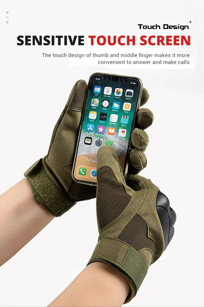 Tactical Touch Screen Motorcycle Gloves Black Green Brown