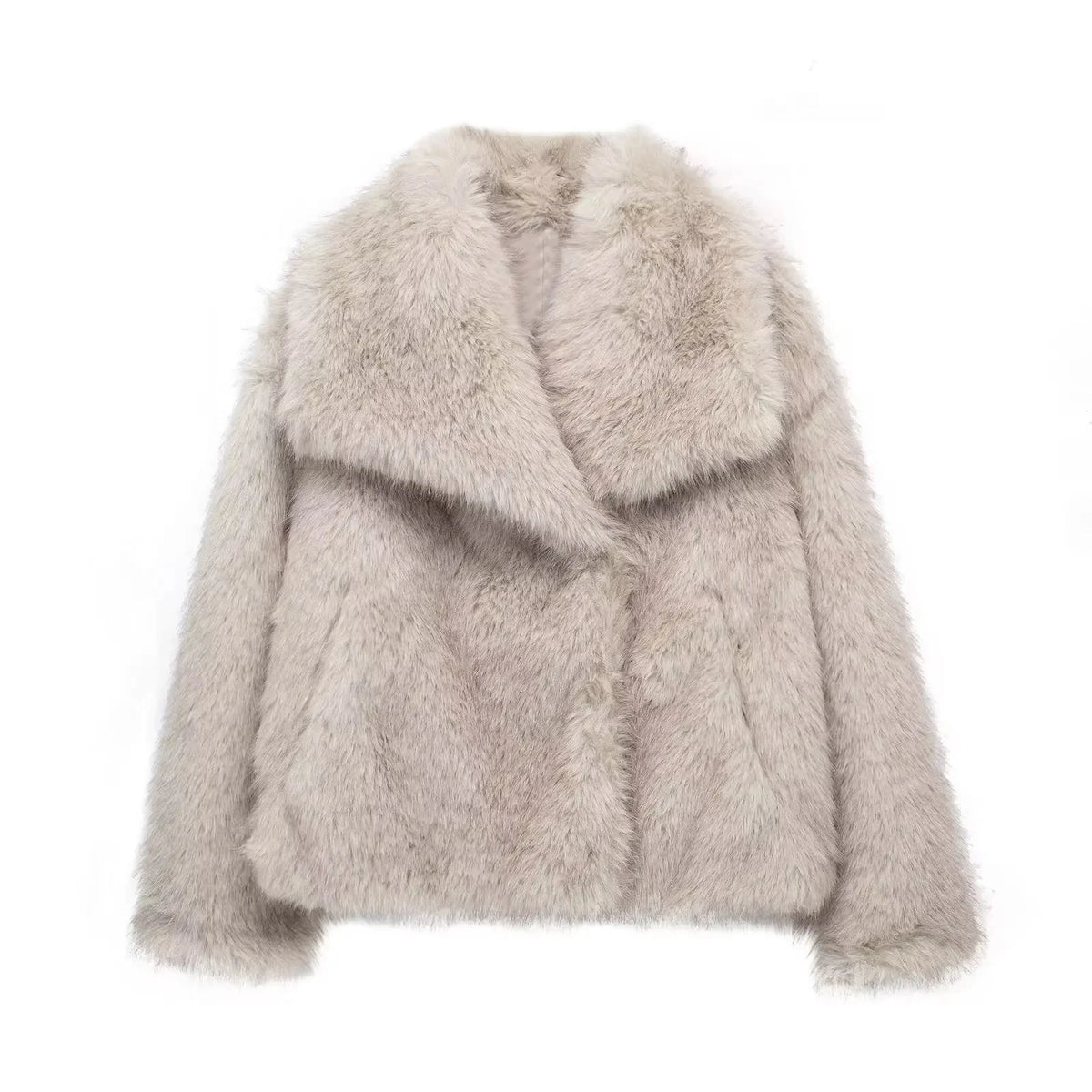 Cropped Faux Fur Jacket Coat for Women