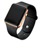 Digital LED Watch for Men Women Black Rubber Strap