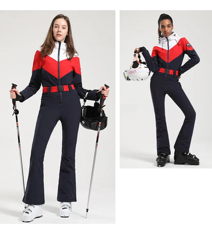 Gsou Women's Winter Snow Jumpsuit Waterproof Ski Suit