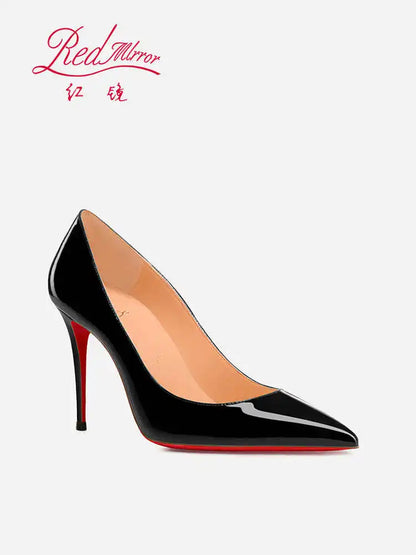 Black Patent Leather Pointed Toe High Heels