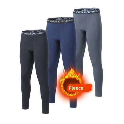 Men's Thermal Fleece Leggings Compression Pants 3XL