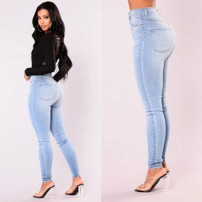 High Waist Denim Skinny Jeans for Women