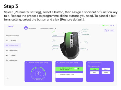 Rapoo MT710L Multi-Mode Ergonomic Wireless Mouse
