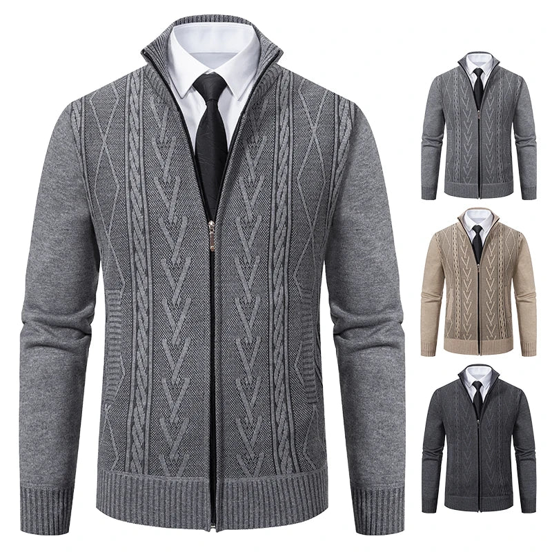 Men's Casual Knitted Sweater Coat in Cashmere Blend