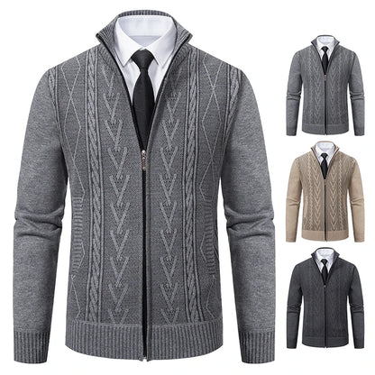 Men's Casual Knitted Sweater Coat in Cashmere Blend
