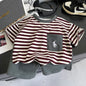 Cotton Striped T-Shirt and Shorts Set for Kids