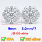 Classic Moissanite Diamond Flower Stud Earrings in Silver
