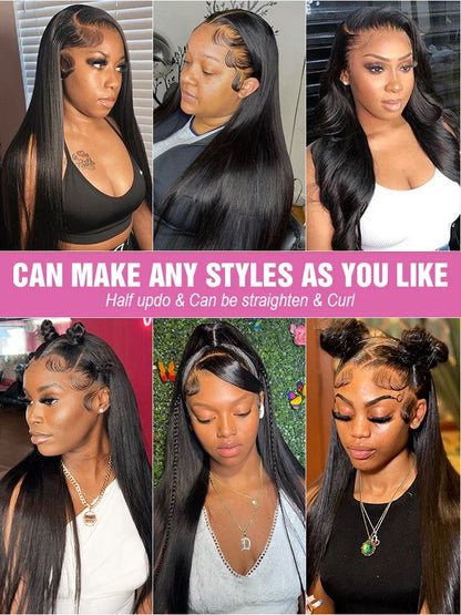 Bone Straight Lace Front Wig 220 Density Brazilian Hair