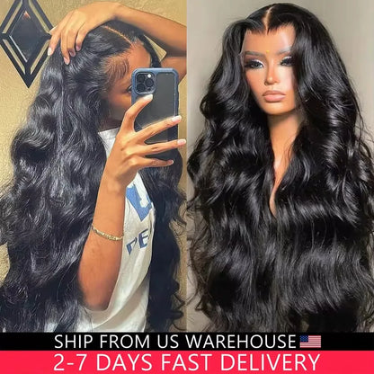 Body Wave 13x6 HD Transparent Lace Frontal Wig Natural Off Black
