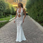 Women White Lace Trim Corset Mini Dress