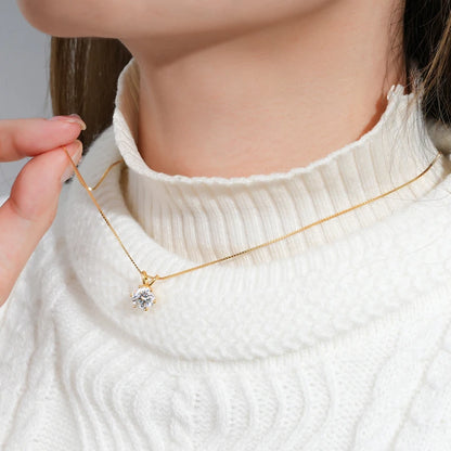 Moissanite Pendant Necklace 925 Sterling Silver Women