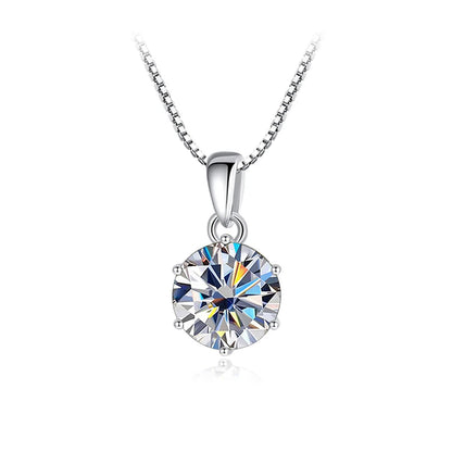 Moissanite Pendant Necklace 925 Sterling Silver Women