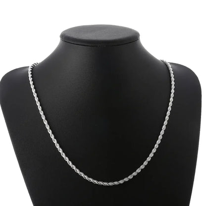 4MM Rope Chain 925 Sterling Silver Necklace Unisex
