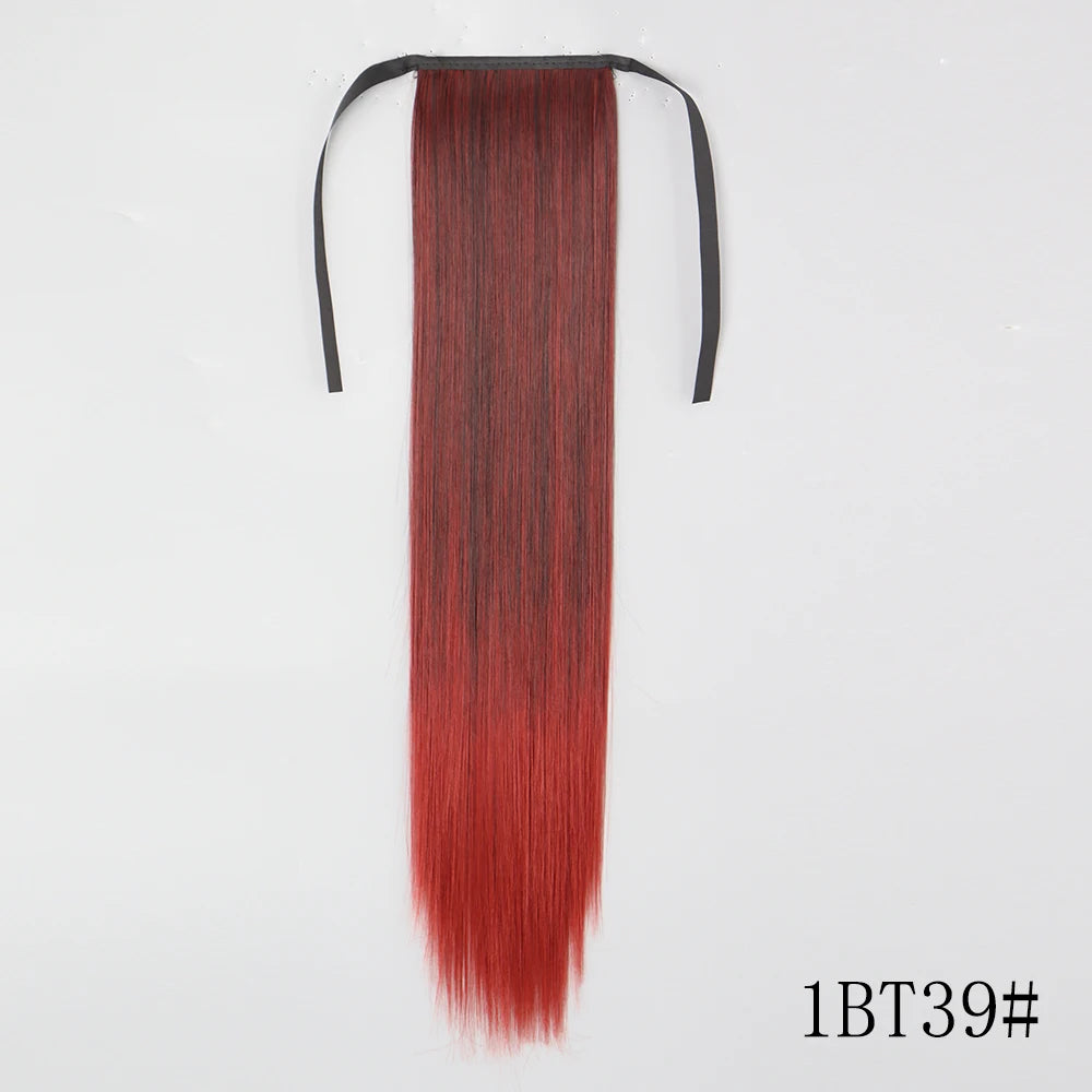 Long Straight Clip-in Ponytail Hair Extension Black