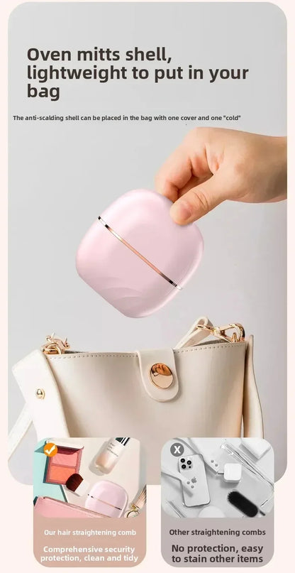 Mini Rechargeable Hair Straightener Brush Portable