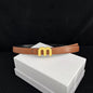 Thin 2.5cm Cowhide Leather Waist Belt for Women