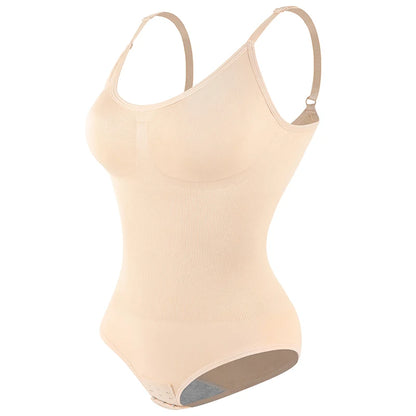 Women Seamless V-Neck Bodysuit Shapewear Red Blue