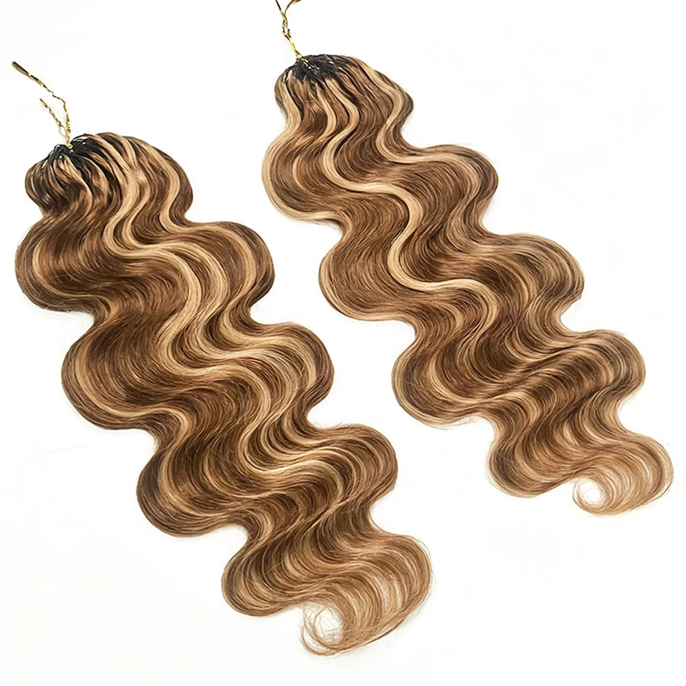 Highlight Body Wave Feathered Crochet Human Hair Extensions