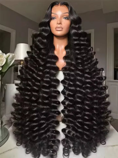 Loose Deep Lace Front Human Hair Wig 30 40 Inches