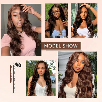 Body Wave Chocolate Brown Lace Front Wig Human Hair