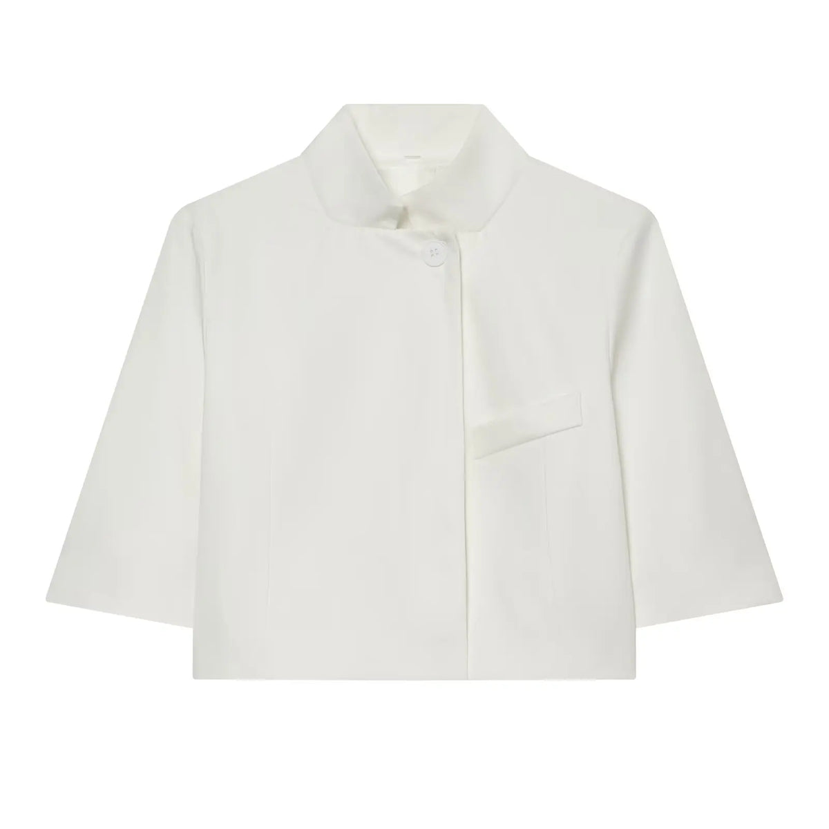 Ladies Short Sleeve Blazer Polyester Stand-up Collar