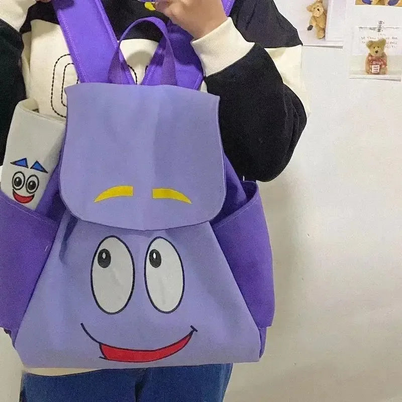 Dora The Explorer Purple Canvas Backpack with Pencil Case
