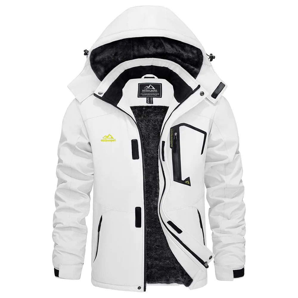 Men's Waterproof Fleece Ski Jacket Parka