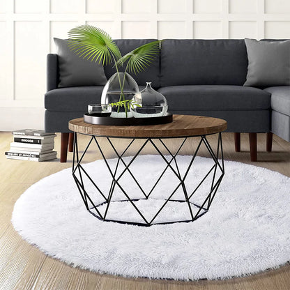Round Plush Shag Carpet for Kids Room Decor