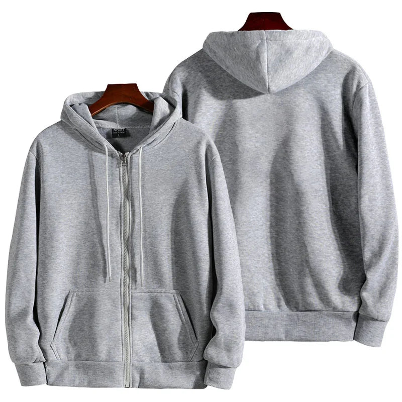 Zipper Hooded Sweatshirt for Men Casual Polyester