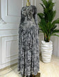 Women Plaid Long Sleeve Maxi Dress Polyester A-Line