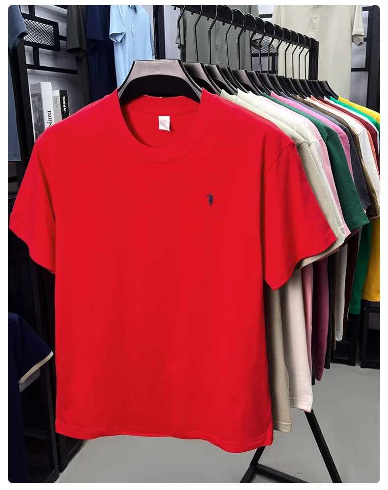 Cotton Men's Short Sleeve T-Shirt Casual Round Neck