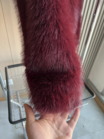 Women's Faux Fur Round Neck Short Jacket