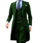 Royal Blue Long Tail Coat 3 Piece Suit for Men