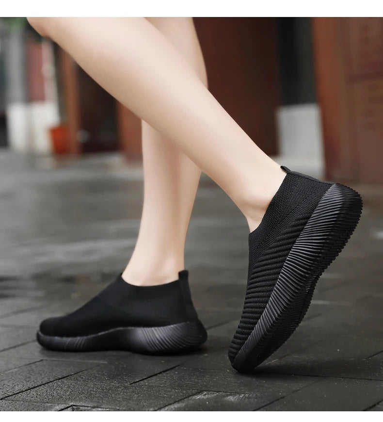 Pink Women Slip On Walking Shoes Lightweight EVA