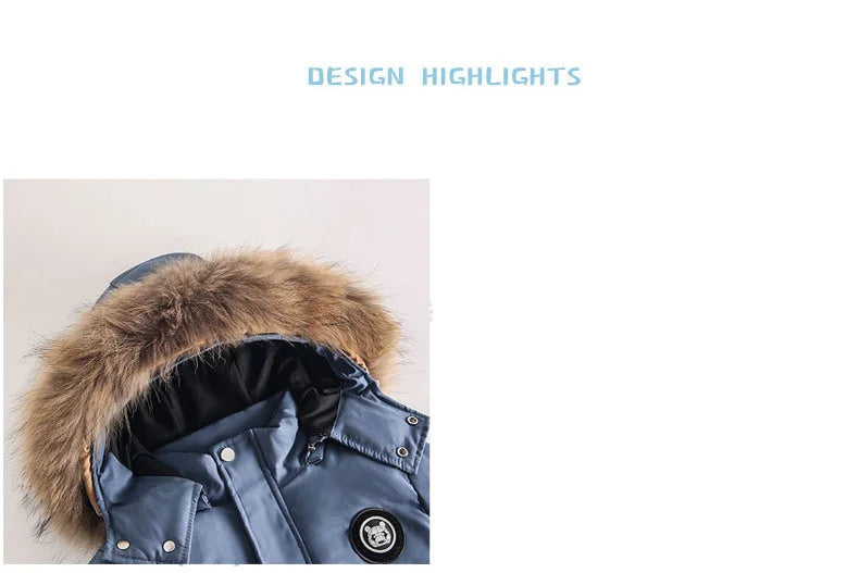 Winter Down Jacket for Boys and Girls Thicken Snowsuit