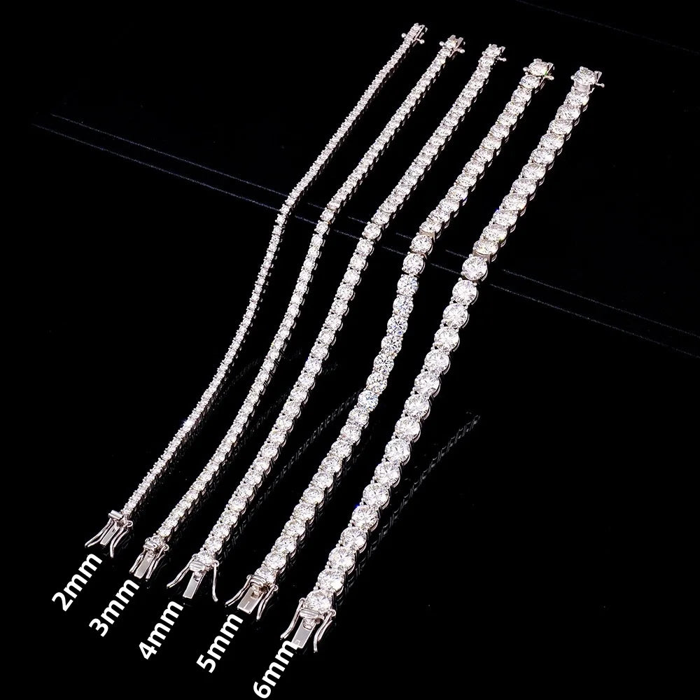 Moissanite Tennis Bracelet S925 Sterling Silver 18k Gold