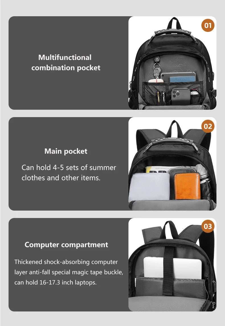 Waterproof Oxford Laptop Backpack for Travel and School