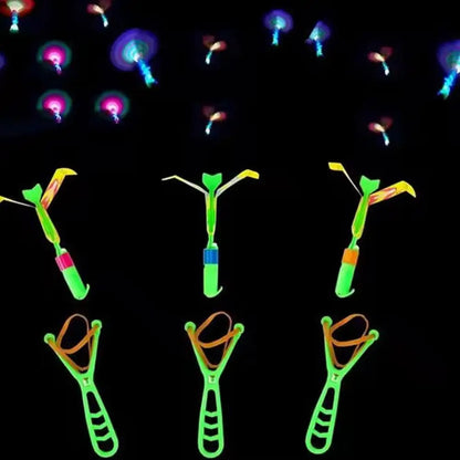 LED Slingshot Flying Copters Light-Up Toys for Kids
