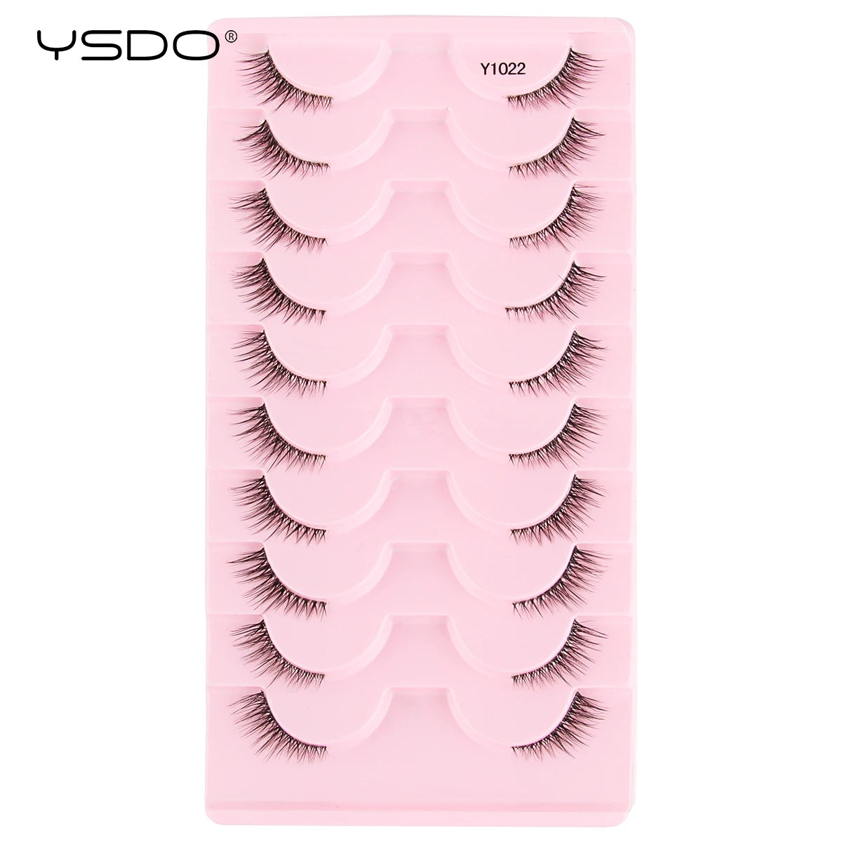 YSDO 5/10 Pairs Natural Soft Black Half Lashes