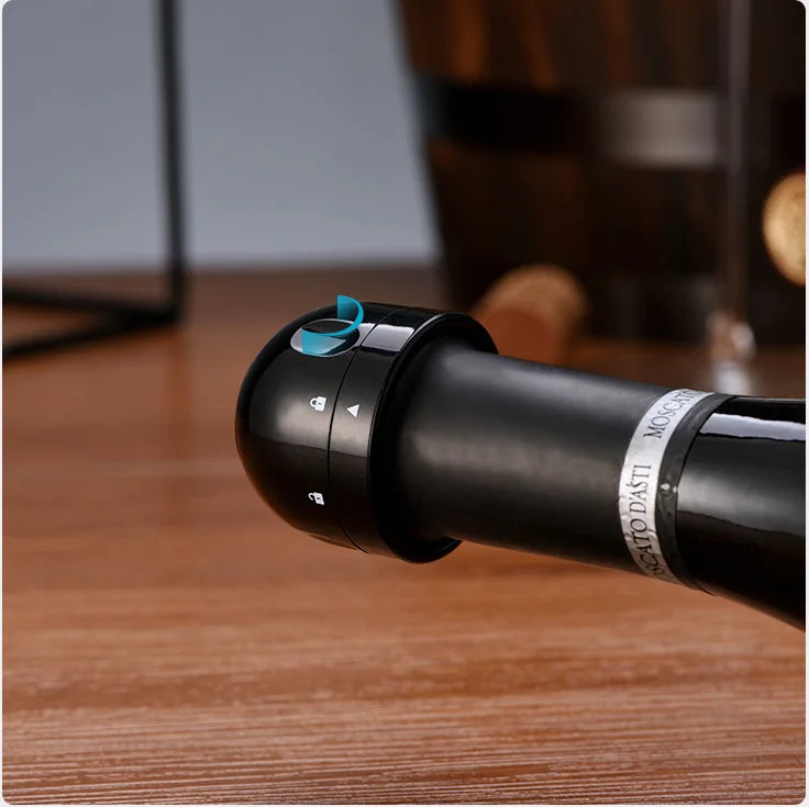 Red Wine Corks Champagne Bottle Stopper Set Black ABS Silicone