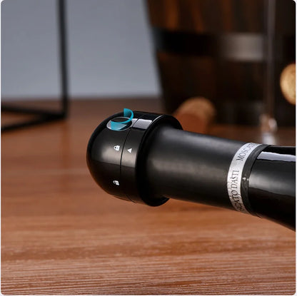 Red Wine Corks Champagne Bottle Stopper Set Black ABS Silicone