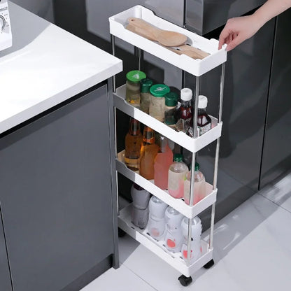 Multi-layer Metal Storage Trolley for Bathroom and Kitchen