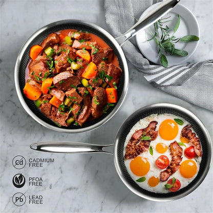 Stainless Steel Non Stick Frying Pan with Lid 28cm