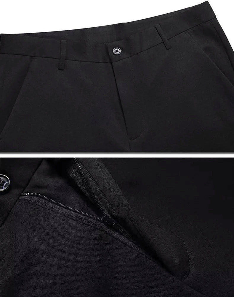 Black Stretch Smart Casual Men's Trousers