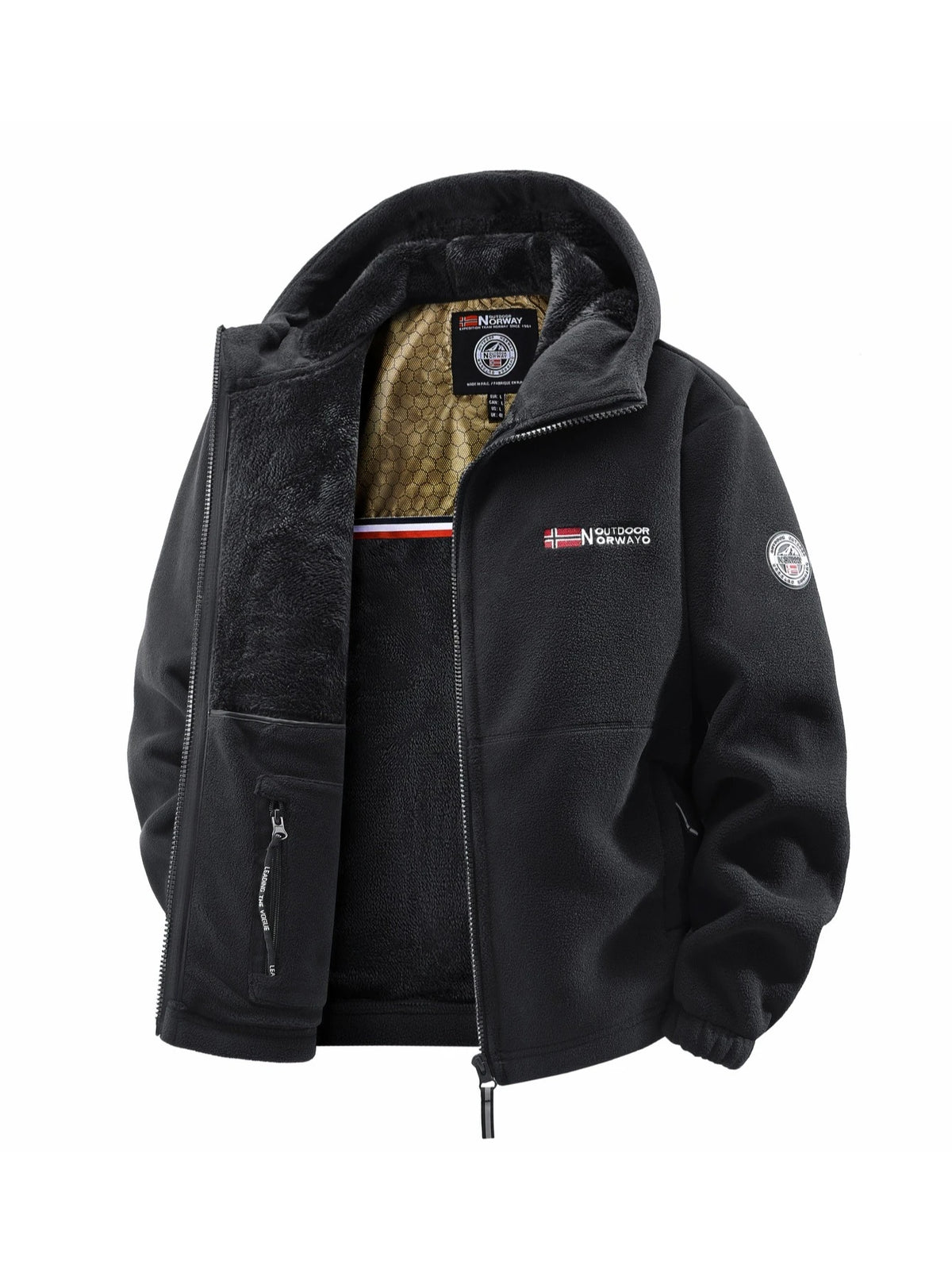 Men's Outdoor Hooded Jacket in Polyester