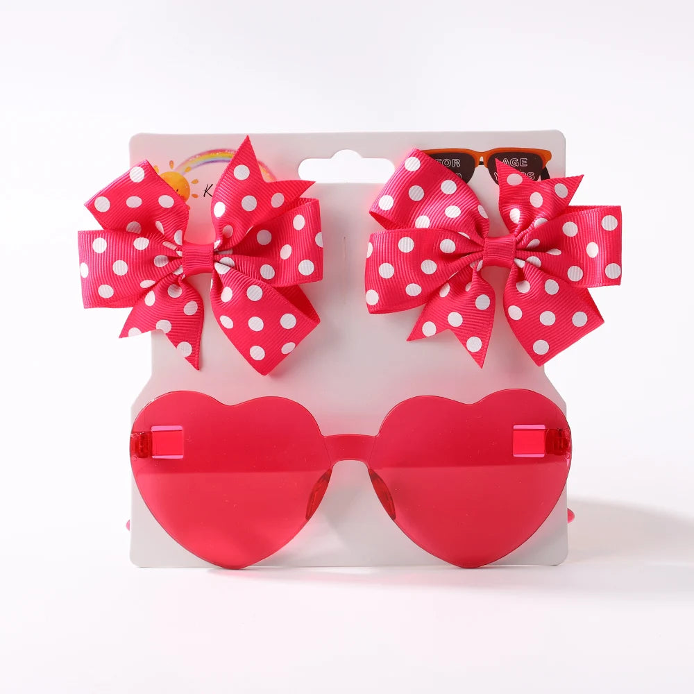 Solid Dot Hair Bows Clip for Baby Girls